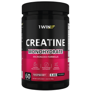 1WIN / Креатин моногидрат. Вкус Малина, 400 гр. 60 порций.