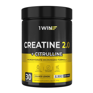 1WIN / Креатин моногидрат + L-цитруллин. Вкус: Апельсин-лимон, 200г, 30 порций