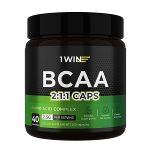 1WIN Незаменимые аминокислоты BCAA 2:1:1, 240 капсул