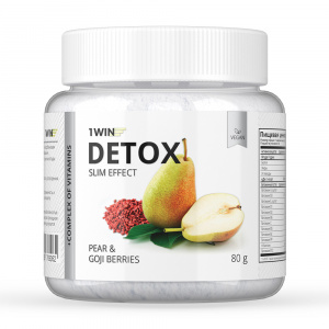 1WIN / Detox Slim Effect / Напиток дренажный Детокс Слим Эффект + Ягоды Годжи, Вкус: Груша, 32 порции