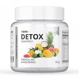 1WIN / Detox Slim Effect / Напиток дренажный Детокс Слим Эффект + Ягоды Годжи, Вкус: Тропический микс, 32 порции
