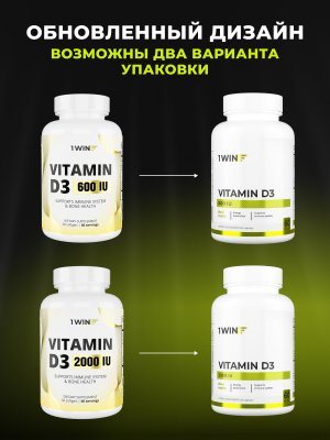 1WIN / Набор базовых нутрицевтиков Омега - 3, Магний+В6, Витамин D3 2000 и 600 МЕ