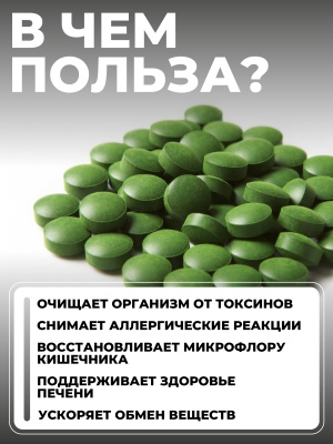 1WIN / Хлорелла + Спирулина натуральная, прессованная в таблетках, Суперфуд, 100 грамм