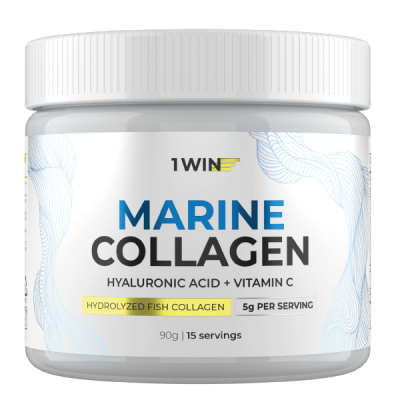 1WIN / Морской коллаген + Гиалуроновая кислота + Витамин С / Collagen, + Hyaluronic Acid + Vitamine C, Нейтральный вкус, 15 порций