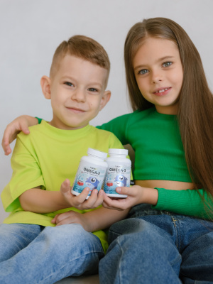 Omega-3 Kids + Vitamins D & E, Детская Омега-3 исландский рыбий жир в капсулах c Витаминами Д и Е, 60 капсул