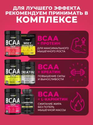 1WIN ВСАА 2:1:1 Вкус Мохито-Малина, 30 порций