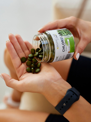 1WIN / Хлорелла органическая натуральная, Chlorella прессованная в таблетках, Суперфуд, 100 грамм