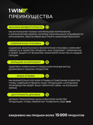 1WIN /  Магния цитрат с витамином B6, 180 капсул