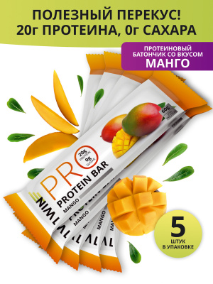 1WIN PROTEIN BAR / Набор протеиновых батончиков  без сахара, 5шт. 300г. Манго