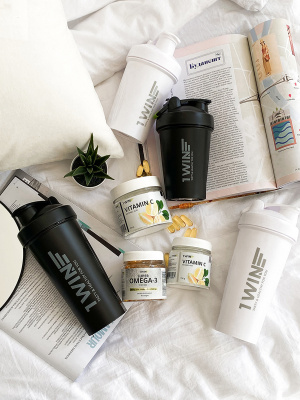 1WIN / Шейкер 600ml, Черный