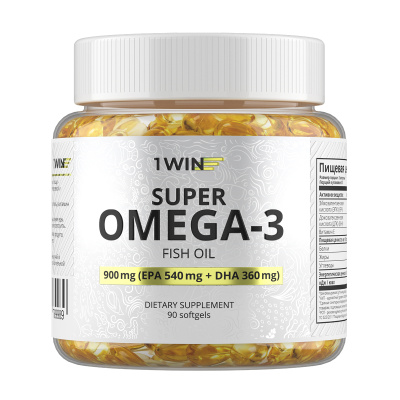 1WIN / Омега 3 900 мг / Рыбий жир / Omega-3 / Омега-3, 90 капсул
