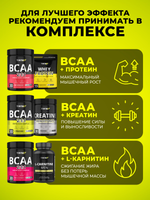 1WIN ВСАА 2:1:1,  Вкус Цитрусовый микс, 30 порций