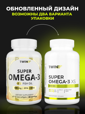 1WIN / Omega-3  30%, XS 600 мг , 240 капсул