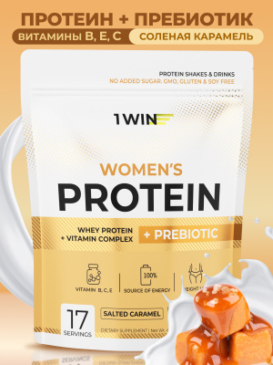 1WIN / Протеин с пребиотиками Whey Protein Соленая карамель, 425 г, 17 порций