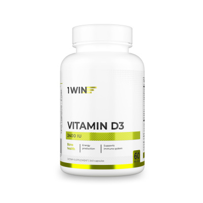 1WIN / Vitamin D3, Витамин D3 2400 ME, 120 капсул