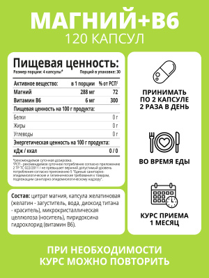 1WIN / Набор витаминов. Омега 3-6-9 60 капсул + Магний с витамином В6 120 капсул