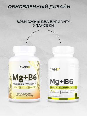 1WIN /  Магния цитрат с витамином B6, 180 капсул