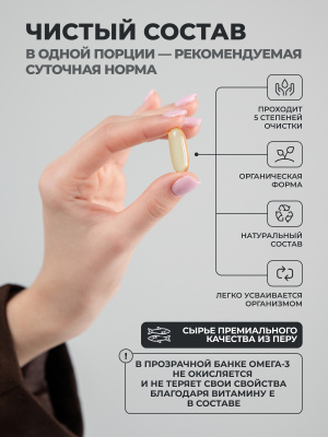 1WIN / Омега 3 900 мг / Рыбий жир / Omega-3 / Омега-3, 90 капсул