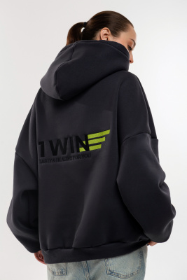 1WIN / Худи теплое Цвет графит, размер S-2XL
