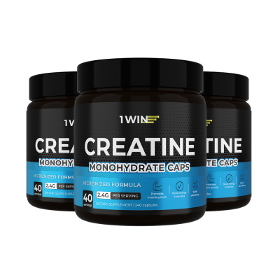 1WIN / Креатин в капсулах, 240 капсул. Набор из 3-х банок. 