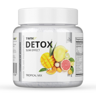 1WIN / Detox Slim Effect / Детокс Слим Эффект + экстракт зеленого чая, Вкус Тропический микс, 32 порции