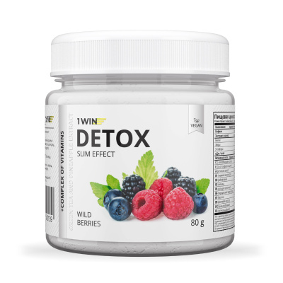 1WIN / Detox Slim Effect / Детокс Слим Эффект + экстракт зеленого чая и ананаса, Вкус Лесные ягоды, 32 порции