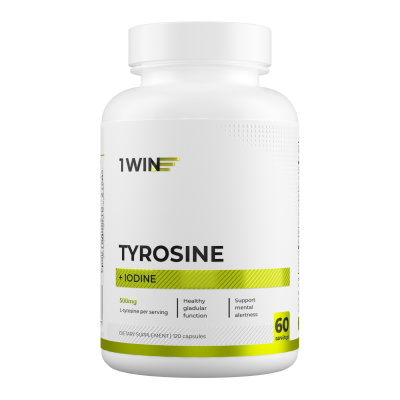 1WIN / Тирозин с йодом 500 мг, 120 капсул