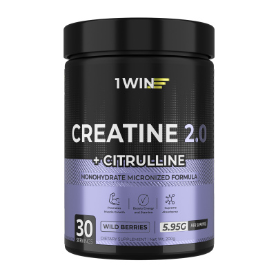 1WIN / Креатин моногидрат + L-цитруллин. Вкус: Лесные ягоды, 200г, 30 порций