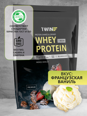 Протеин Whey Protein / Белковый коктейль для похудения, без сахара,(французская ваниль) 450гр.