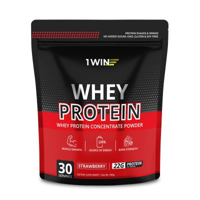 Протеин Whey Protein / Белковый коктейль для похудения, без сахара. Вкус: Клубника. 900гр.