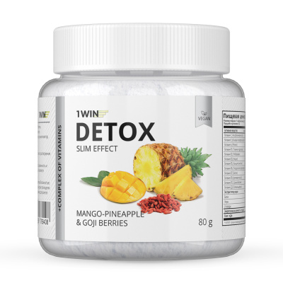 1WIN / Detox Slim Effect / Напиток дренажный Детокс Слим Эффект + Ягоды Годжи, Вкус: Манго-Ананас 32 порции